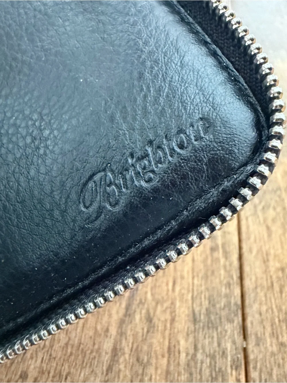 Brighton Black Leather Zip Wallet - Classic Black
